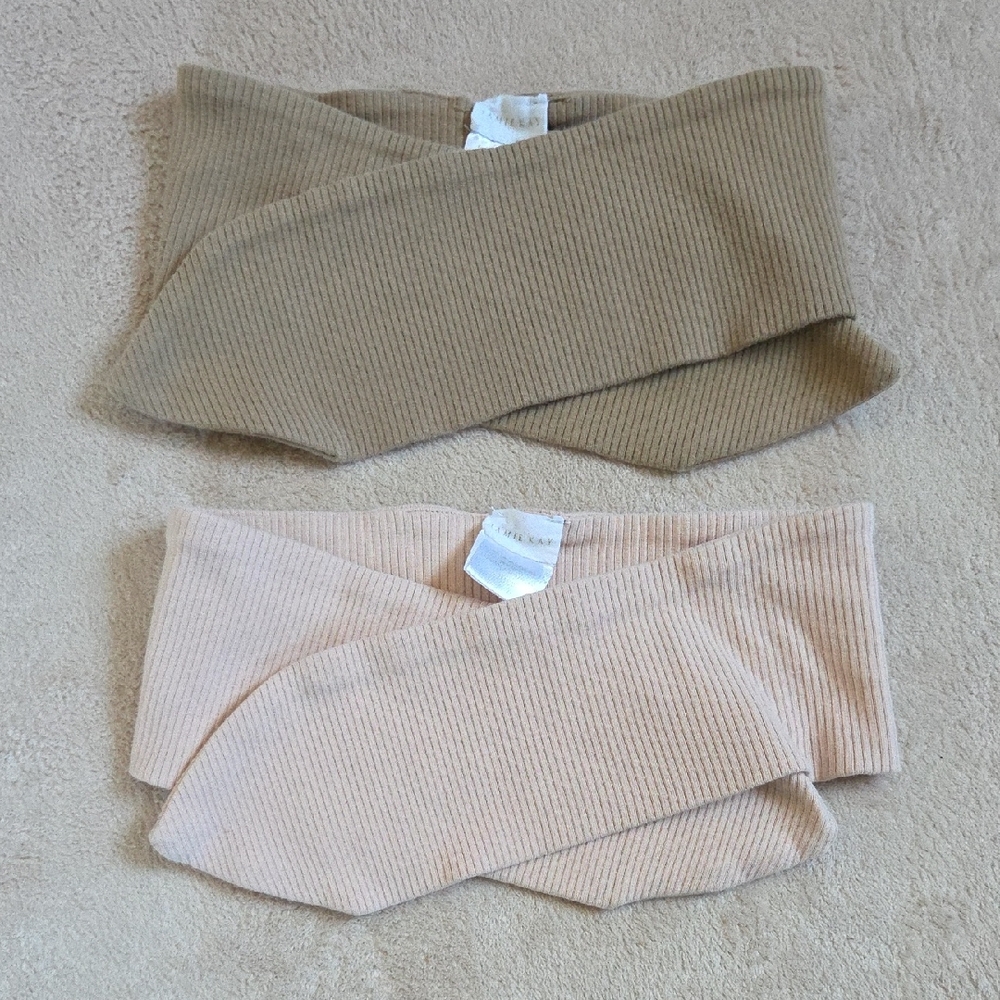 Jamie Kay Organic Cotton Headbands In Rose And Putty Size Child